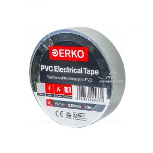 Erko Ruban adhésif isolant électrique PVC 19mm x 20m 8 pièces Gris - Réparation de câbles électriques - Très flexible avec une forte adhérence - Résistant aux produits chimiques, chatertone