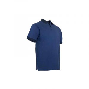 LMA Lebeurre - Polo maille piquée chinée bicolore - CARRELAGE - Bleu/Noir