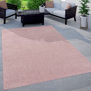 Paco Home Tapis Extérieur Balcon Terrasse Tapis Cuisine Uni Motif Moucheté Vert Rose 300x400 cm