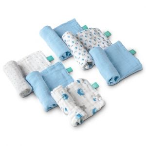 KOALA BABYCARE Langes enfant mousseline Soft Touch bleu 30x30 cm lot de 6 - Taille 30x30 cm