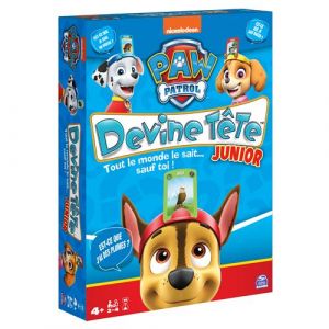 Spin master games DEVINE Tete Pat Patrouille - Jeu de Société - Bandeaux et Devinettes - Devinez L’Illustration De La Carte Qui Est sur Votre Tête - Pat Patrouille Jouet - Version Française - Jeu Enfant 4 Ans et +