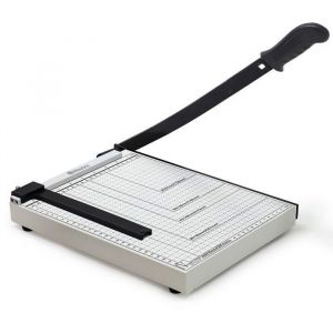 Waytex Coupe Papier Guillotine, Massicot à levier A4 pour couper Papier, Carton et Feuilles Plastifiées - Cisaille capacité 8 feuilles - Longueur de Coupe 30 cm, base métal solide