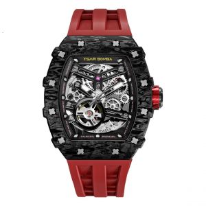 Montre Homme Tsar Bomba Elemantal series - TB8209CF02 Bracelet Caoutchouc Rouge