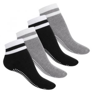 Celodoro chaussettes yoga & bien-&ecirc;tre pour femmes et hommes (4 paires) &mdash; socquettes antid&eacute;rapantes avec semelle en &eacute;ponge - motif 3