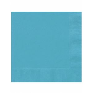 20 Serviettes en papier Bleu caraïbe (33 x 33 cm)