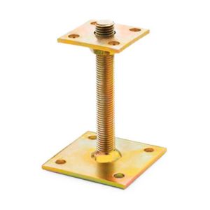 Index 1 fixation de poteaux Bichromat&eacute;, hauteur r&eacute;glable, 100 x 150 x 150 x M20 mm - APAR150