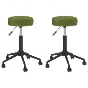 Image de VidaXL Chaises Pivotantes ¿¿ D?Ner 2 Pcs Vert Clair Velours