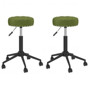 Image de VidaXL Chaises Pivotantes ¿¿ D?Ner 2 Pcs Vert Clair Velours