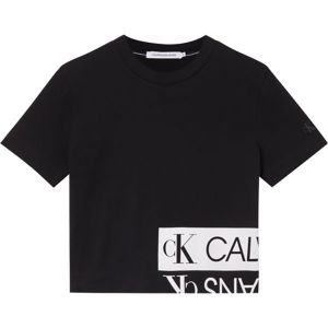 Calvin Klein Jeans T-shirt Manche Courte Mirrored Logo Boxy XS Bla / Bright White