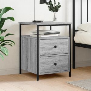VidaXL Table De Chevet Sonoma Gris 44x45x60 Cm Bois D'ingénierie
