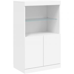 VidaXL Buffet avec lumières LED blanc 60,5x37x100 cm