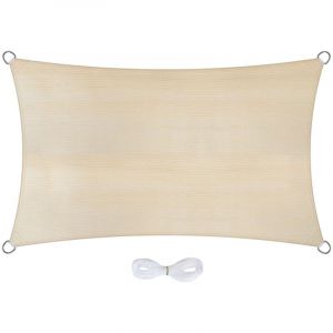 Jardinion Voile d'ombrage rectangulaire - 2 x 5m, Beige