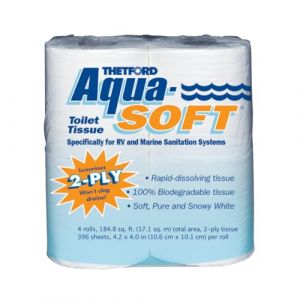 Thetford 03300 Aqua-Soft Papier Toilette, 2 Couches, 4 Rouleaux