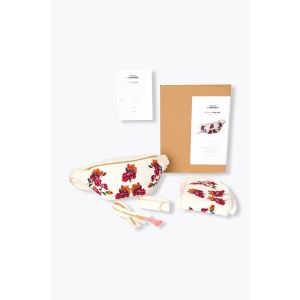 Kit couture - Banane Roxanne brodée double gaze fleurie - d Couture - d Couture - Mondial Tissus