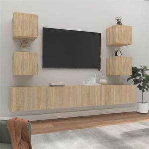 VidaXL Ensemble de meubles TV 6 pcs Chêne sonoma Bois dingénierie 3114264