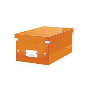 Image de Leitz 6042-00-44 - Boîte de rangement Click & Store, format DVD, en PP, coloris orange métallique