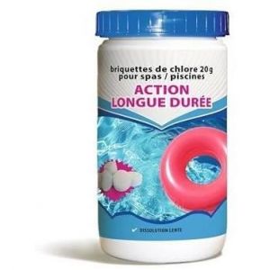 BSI Chlore action longue dur&eacute;e ou chlore lent - Galets 20g - Dissolution lente - D&eacute;sinfection - Piscine - Eur-O-Tabs - 1kg