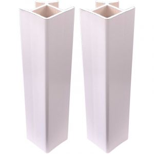 Cyclingcolors 2x Jonction de plinthe 90° en PVC Connecteur Socle Cuisine Raccord Profil, hauteur 100mm finition blanc