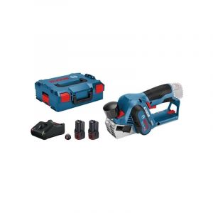 Bosch Rabot sans-fil gho 12 v - 20 + 2 batteries 2Ah + chargeur + coffret l-boxx