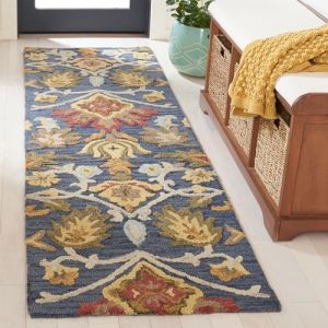 Tapis Laine Marine/Multicolore 70 X 245