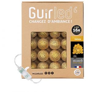 Trésor (Or) Classique Guirlande lumineuse boules coton led usb 16 boules - 16 boules