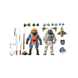 Neca Les Tortues Ninja (Cartoon) - Pack 2 Figurines Space Adventure & Samurai Turtles 18 Cm