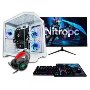 PC de bureau NitroPC Pack Bronze Plus Ryzen 5 5600GT 16GB 1TB NVMe Monitor 24" Kit Gaming