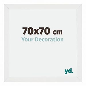 Your Decoration - 70x70 cm - Cadres Photo en mdf Avec Verre acrylique - Anti-Reflet - Excellente Qualité - Blanc Brillant - Cadre Decoration Murale