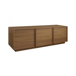 Meuble TV décor bois noyer 3 portes L 140 x P 43 x H 45cm - Kuba