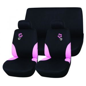 Provence Outillage Jeu de housses si&egrave;ge auto XSTREME - Jeu de housse pour si&egrave;ges auto - Ensemble compos&eacute; de 2 &eacute;l&eacute;ments si&egrave;ges avant + 4 &eacute;l&eacute;ments banquette arri&egrave;re + 5 &eacute;l&eacute;ments appuie-t&ecirc;tes tissu avec effet cuir - Taille universelle avec d&eacute;coupe airbag et