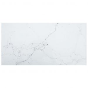 VidaXL Dessus de table Blanc 100x50 cm 6 mm Verre trempé design marbre