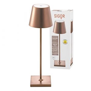 Sigor Lampe à poser LED Nuindie ronde 38 cm, bronze