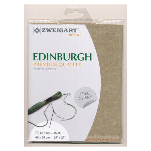 Image de Toile &agrave; broder Edinburgh 14 fils/cm 35 ct 48 x68 cm Lin Jaune Gris