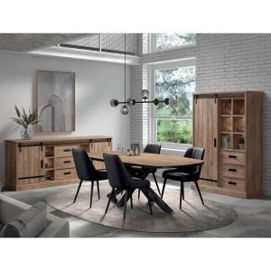 CEDRA - Ensemble Séjour Industriel Complet avec Table Ovale 230cm