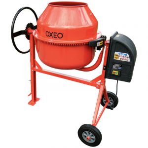 Bétonnière 160L - 650W - 29,5 tr/min - Couronne Dentée en fonte - Grand volant blocage au pied - Pour béton, mortier, ciment