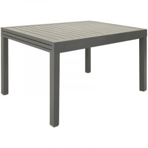 Table de jardin extensible aluminium kaki. 8 places. 135 / 270 x 90 x 75 cm