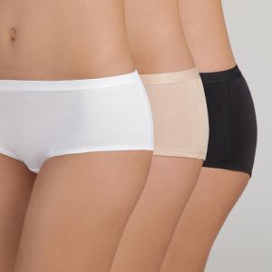 Image de DIM Boxer Femme Blanc/peau/noir 36/38 - Le Lot De 3 Boxers