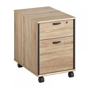 M&S Caisson pour bureau 2 tiroirs en ch&ecirc;ne sonoma et gris - RAFAEL