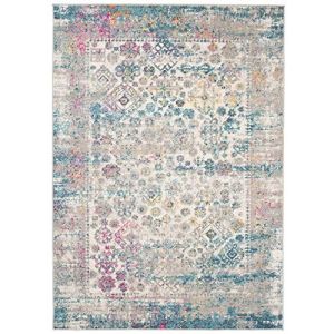 Image de Tapis Salon Oriental Mazovia - modèle LAZUR - Tapis Grande Taille à Poils Ras - Rug - Turquoise Gris Multicolore 180 x 260 cm