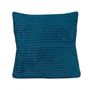 Soleil d'Ocre Coussin 45x45 cm cocooning bleu canard, par - Bleu