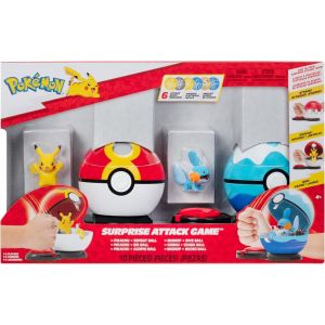 Bandai Poké Ball Attaque Surprise Pikachu Vs Gobou - Jeu Combat - 2 Poké Balls Avec Leur Pokémon