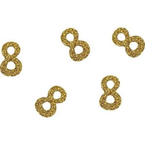 Ruedelafete Lot de 50 confettis paillet&eacute;s Chiffre 8 Or