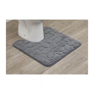 Tendance Tapis contour wc Gris foncé en microfibre à mémoire de forme 45 x 50 cm Gris anthracite