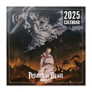Grupo erik Calendrier Mural 2025 L'Attaque des Titans | Calendrier Mensuel 30x60cm - De Janvier 2025 à Décembre 2025