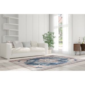 Arte Espina Paris Prix - Tapis Imprim&eacute; Antique vintage Beige & Bleu 200 X 290 Cm