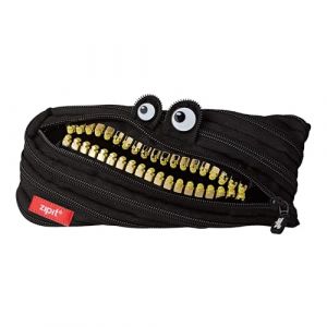 ZIPIT Grillz Trousse pour enfants | trousse scolaire grande capacité | trousse à crayons pour l'école et le bureau (Noir)