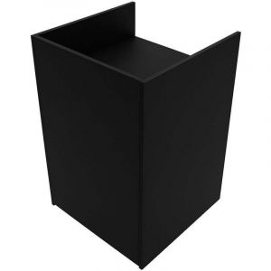 Monster shop Comptoir de Vente Pour Caisse en mdf Mélamine Noir TB60 Meuble de Rangement Modulaire Vitrine Commerce Réception 2 Étagères Internes Devant Fermé 60