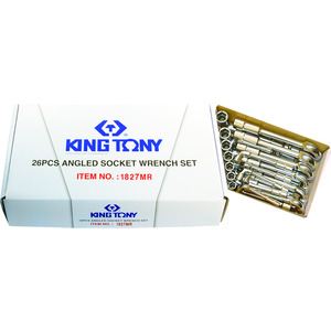 King tony 1926MR - Jeu de 26 cl&eacute;s &agrave; pipe 6 &agrave; 32 mm 6x6 pans