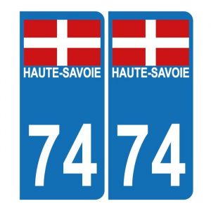 Autocollant Sticker Plaque dimmatriculation Voiture 74 Croix de Savoie Version Bis