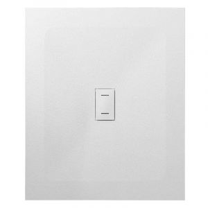 Receveur de douche SMC en fibre de verre effet pierre avec bonde inclus H. 2,6 cm 100 x 120 Blanche